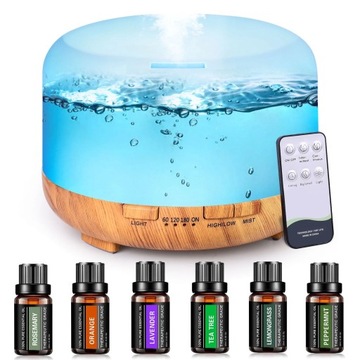 Dyfuzor do AROMATERAPII z olejkami eterycznymi (6x10ml) - Ziarno drewna