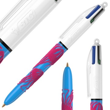 BIC 4COLOURS VELOUR DŁUGOPIS AUTOMATYCZNY 4 KOLORY SZKOLNY 4W1 BIUROWY