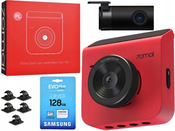 ZESTAW KAMERA 70mai A400 J.PL + COFANIA + 128GB