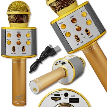 MIKROFON BLUETOOTH KARAOKE GŁOŚNIK RADIO USB JACK