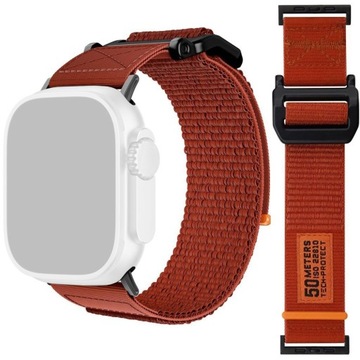 Szeroki Sportowy Pasek Nylon Pomarańczowy do Apple Watch Ultra 1 / 2