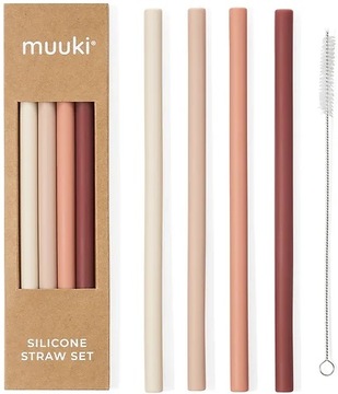 Muuki SŁOMKI SILIKONOWE ZESTAW 4 SZT +CZYŚCIK