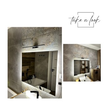 ЗЕРКАЛО СВЕТОДИОДНОЕ 80x70 см ДЛЯ ВАННОЙ КОМНАТЫ СО СВЕТОДИОДНОЙ ПОДСВЕТКОЙ СОВРЕМЕННАЯ ФРЕЗИЯ