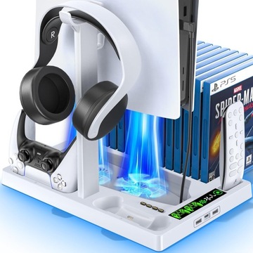 ORGANIZATOR STACJA ŁADUJĄCA DO DualSense+PS5/PS5 SLIM 2023 COOLING FAN