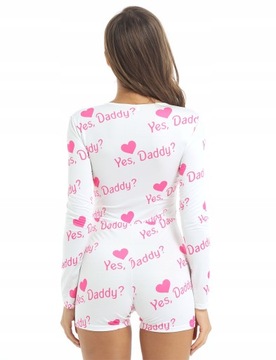 Women Yes Daddy Letter Leopard Printed Sleepwear J