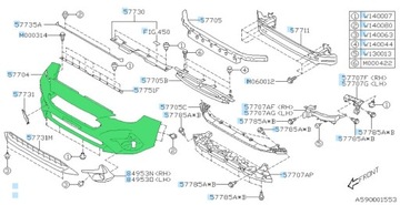 ZDERZAK PRZEDNI SUBARU IMPREZA USA ORYGINAŁ 2024-