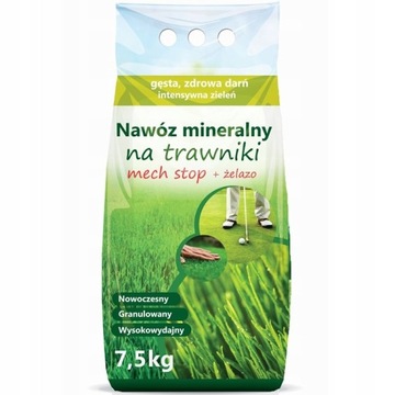 NAWÓZ USUWA ZWALCZA MECH Z TRAWY NA ZNISZCZONY TRAWNIK ANTYMECH ŻELAZO =7,5