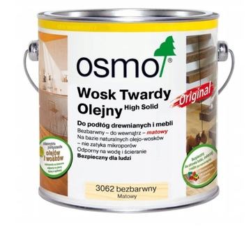 Osmo 3062 Wosk Twardy Olejny Bezbarwny Matowy 0,75L