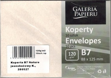 KOPERTA B7 NATURE JASNOBEŻOWY 280527