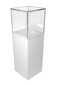 Kubik, gablota, podest z plexi białej 35x35x85 cm