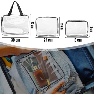 Женская и мужская дорожная косметичка, вместительный набор органайзеров x3, прозрачный