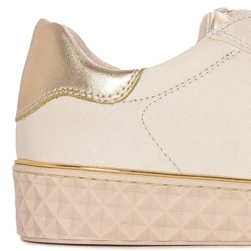 Marco Tozzi Sneakersy damskie na platformie Cream Comb 2-23705-41 402 r.39