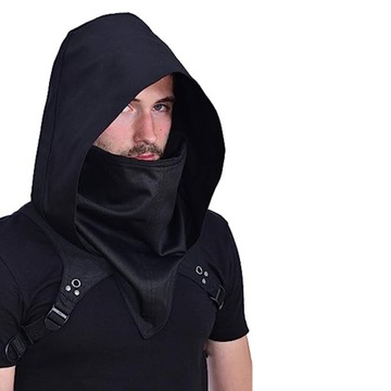 ASSASSIN'S CREED КОСПЛЕЙ МАСКА КИБЕРПАНК РАЗБОЙНИК КОСТЮМ НА ХЭЛЛОУИН ЧЕРНЫЙ