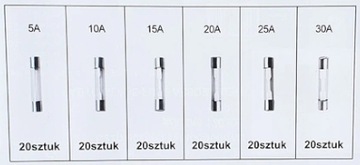 НАБОР СТЕКЛЯННЫХ ПРЕДОХРАНИТЕЛЕЙ 5-30А, 120 ШТ.