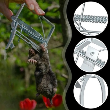 3x PUŁAPKA NA KRETY ŁAPKA SILNY KRETOŁAP NORNICE PROFESJONALNA SOLIDNA STAL