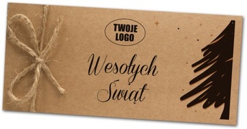 Eko kartki życzenia świąteczne z logo PAKIET 150x