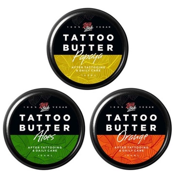 LOVEINK Masło Krem do Pielęgnacji Tatuażu Tattoo Butter Zestaw 3x 100ml