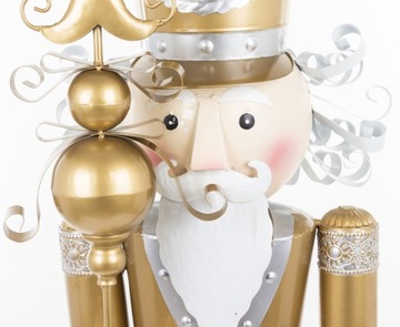 Золотисто-белая металлическая фигурка Щелкунчик