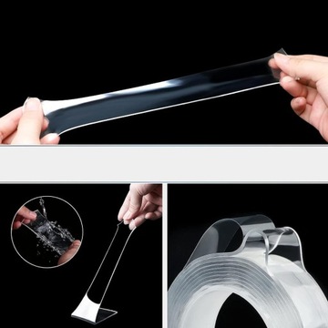 ЛЕНТА НАНО ДВУХСТОРОННЯЯ ПРОЗРАЧНАЯ МНОГОРАЗОВАЯ МОНТАЖНЫЙ КЛЕЙ 5М