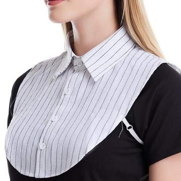 Хлопковая блузка со съемным воротником и накладным воротником