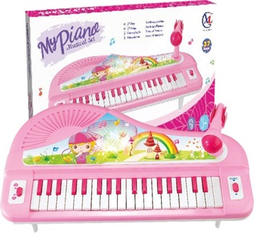 Interaktywne Organy Organki Pianino Pianinko Keyboard LED Różowe 6605