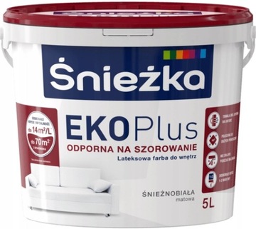 FARBA ŚNIEŻKA EKO PLUS LATEKSOWA ŚNIEŻNOBIAŁA 5L