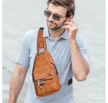 МУЖСКАЯ КОЖАНАЯ СУМКА РЮКЗАК КРОССБОДИ КОРИЧНЕВЫЙ