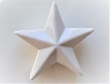 Figurka ceramiczna gwiazdka biała stojąca 8 cm