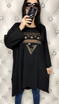 TUNIKA BAWEŁNIANA DUŻE ROZMIARY ASYMETRYCZNA OVERSIZE PLUS SIZE 52-56 WAWA