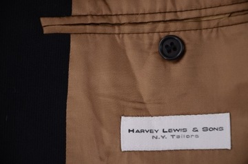 HARVEY LEWIS klasyczna czarna marynarka wełna r 50