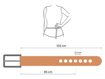 DAMSKI PASEK SKÓRZANY 2cm Wzór Skóry Węża - KLASYCZNY - BRĄZOWY