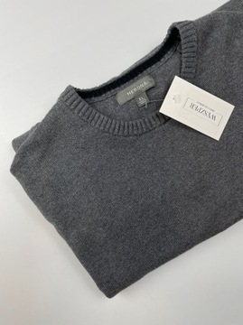Sivý pánsky sveter basic MERONA 100% bavlna veľ. XL