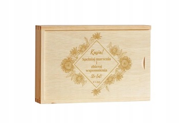 Pudełko z grawerem na zdjęcia 15x21 z przegródką