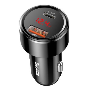 АВТОМОБИЛЬНОЕ ЗАРЯДНОЕ УСТРОЙСТВО BASEUS FAST ДЛЯ ТЕЛЕФОНА 45 Вт PD 2x USB USB-C 5A QC
