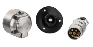 GNIAZDO HAKA Z OSŁONĄ + WTYCZKA METALOWE 7 PIN