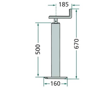Опорная ножка - регулируемая опора прицепа 1000