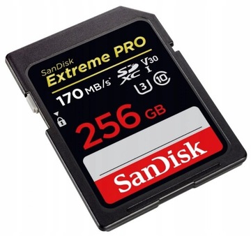 SANDISK EXTREME PRO 256 ГБ SDXC 170 МБ/с V30 UHS-I