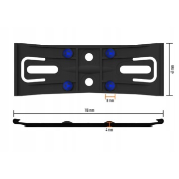 Valstybinio numerio rėmelis HICTRANS 116x41 mm juodas – nuotrauka 9