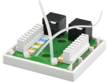 Сетевая розетка NEKU UTP кат. 5e 2x RJ45 8P8C для компьютера поверхностного монтажа LAN