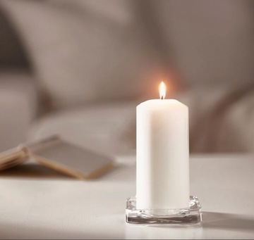 НАБОР СВЕЧЕЙ ЦИЛИНДРОВ 12X БЕЛЫЕ СВЕЧИ 8 СМ