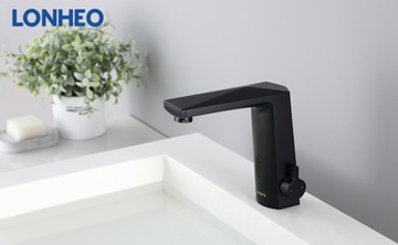 Lonheo Bateria Umywalkowa Bezdotykowa Sensor IR Fotokomórka STOJĄCA Black