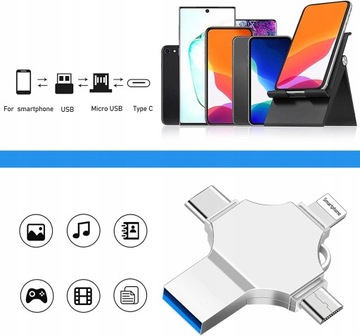 НАКОПИТЕЛЬ 4 в 1 ДЛЯ ТЕЛЕФОНА SANDISK 3.0, 128 ГБ