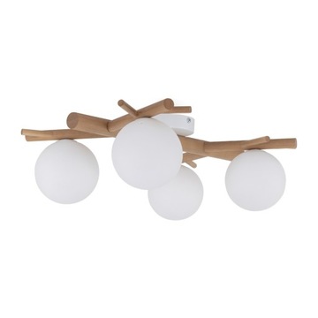 TK-Lighting SHERON WHITE LAMPA SUFITOWA 4 PŁ PLAFON DREWNO BIAŁE KLOSZE