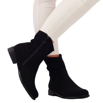 ЖЕНСКИЕ ЗАМШЕВЫЕ БОТИНКИ НА ПЛОСКОЙ КАБЛУКЕ