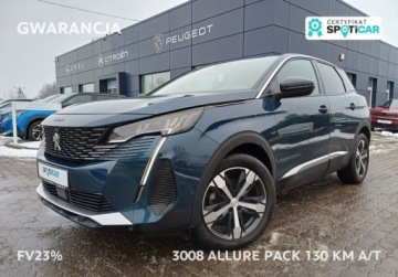 Peugeot 3008 II Crossover Facelifting  1.2 PureTech 130KM 2022 Peugeot 3008 16 Allure Pack 130KM Automat I wl. GWARANCJA FV23