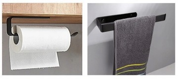 ДЕРЖАТЕЛЬ БУМАЖНЫХ ПОЛОТЕНЕЦ КУХОННАЯ НАСТЕННАЯ ВЕШАЛКА LOFT PREMIUM ЧЕРНЫЙ H2