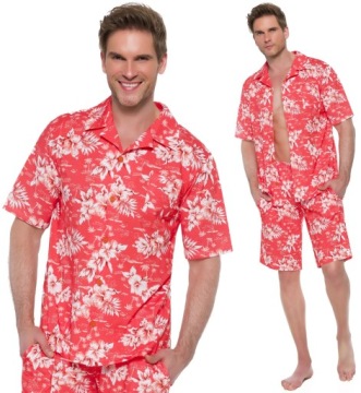 HAWAJSKA ROZPINANA BAWEŁNIANA PIŻAMA MĘSKA XXL