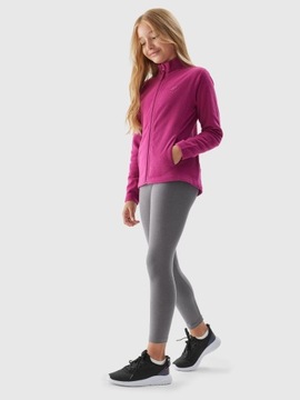 4F ДЕТСКАЯ ФЛИСОВАЯ ФУТБОЛКА НА МОЛНИИ ДЛЯ ДЕВОЧЕК