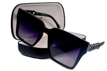 ELEGANCKIE DAMSKIE OKULARY PRZECIWSŁONECZNE CZARNE GLAMOUR Z POLARYZACJĄ