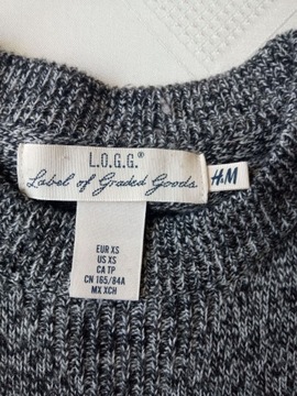 H&M lekki męski sweter szary melanż r XS